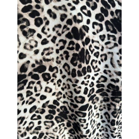 Vince Camuto Women's Leopard Print Drawstring Dress Size 4 Long Sleeve Scoop Hem - Picture 3 of 10